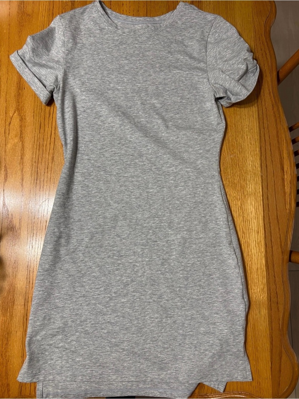 Heather Gray Short Sleeve T-Shirt Dress